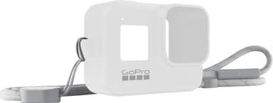 GoPro silikondeksel + halssnor (hvit)