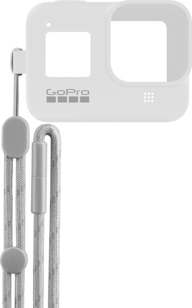 GoPro silikondeksel + halssnor (hvit)