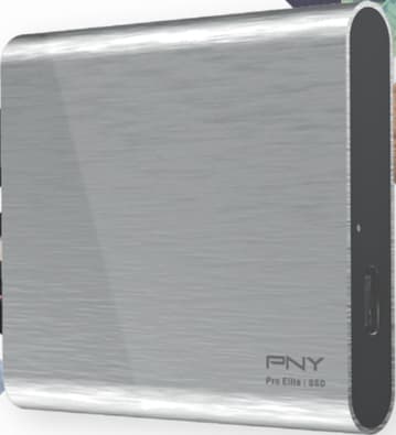 PNY Pro Elite USB-C 3.1 bærbar SSD 500 GB (sølv)