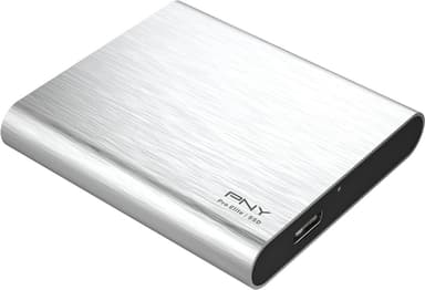 PNY Pro Elite USB-C 3.1 bærbar SSD 500 GB (sølv)
