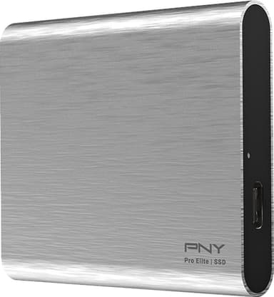 PNY Pro Elite USB-C 3.1 bærbar SSD 500 GB (sølv)