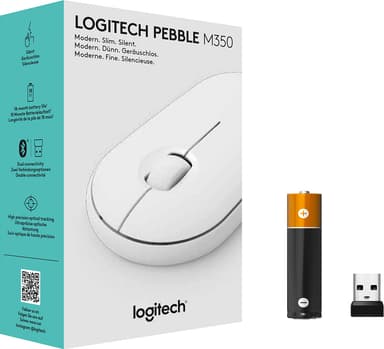 Logitech Pebble M350 trådløs datamus (hvit)