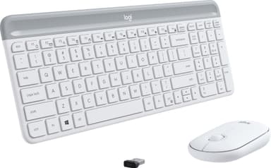 Logitech MK470 Slim Combo datamus og tastatur (hvit) PC Logitech MK470 Slim Trådløs Kombo Mus & tastatur