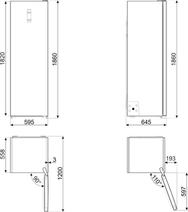 Smeg Universal kjøleskap FA402PXNE