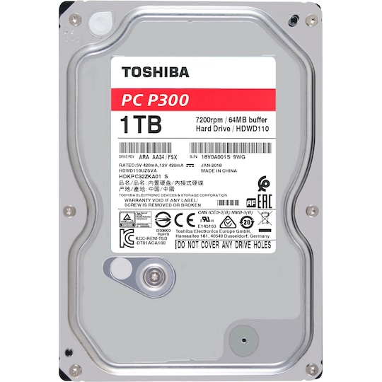 Toshiba P300 intern harddisk (1 TB)