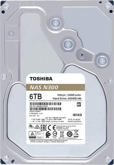 Toshiba N300 NAS intern harddisk (6 TB) Harddisk, SSD og Harddisk, SSD og nettverkslagring (NAS) Elkjøp
