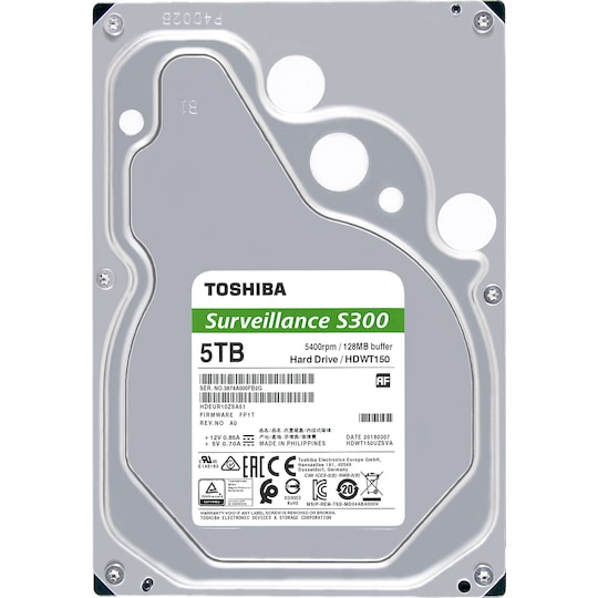Toshiba S300 Surveillance intern harddisk (5 TB)