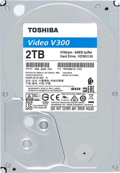 Toshiba V300 Video Streaming intern harddisk (2 TB)