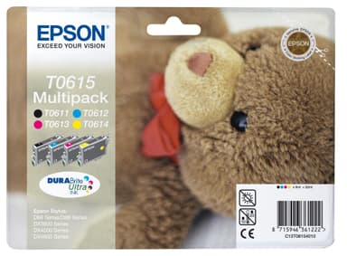 Epson blekkpatron DuraBrite Ultra T0615 Cyan Magenta Gul Sort