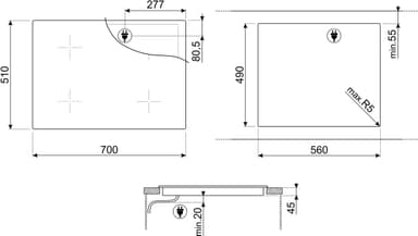 Smeg 70 cm induksjonstopp SI1M7743B