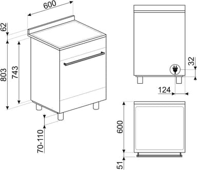 Smeg Classic induksjonskomfyr C6IPX91
