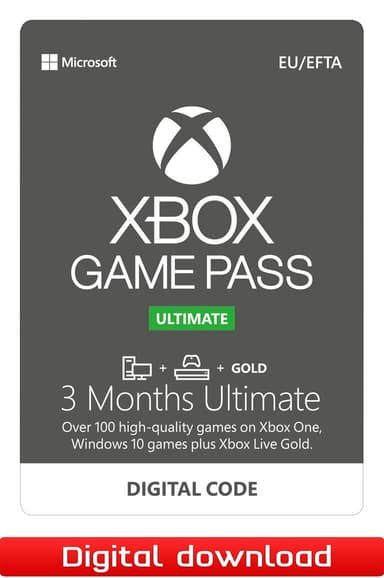 Xbox Game Pass Ultimate 3 måneders abonnement - XBOX One, PC Windows