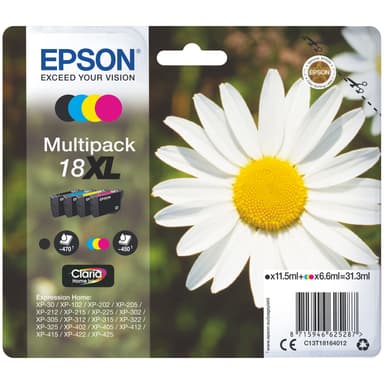 Epson blekkpatron Claria Home 18XL Cyan Magenta Gul Sort