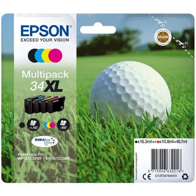 Epson blekkpatroner 34XL Cyan Magenta Gul Sort DuraBrite Ultra