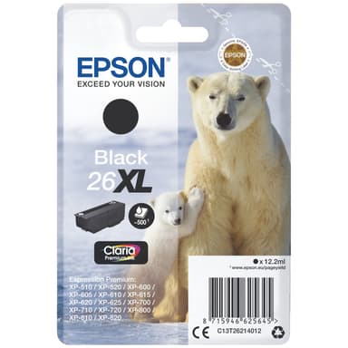 Epson blekkpatron Claria Premium 26XL Sort