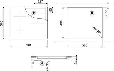 Smeg 60 cm induksjonstopp SI2M7643B