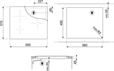 Smeg 60 cm induksjonstopp SI2M7643D