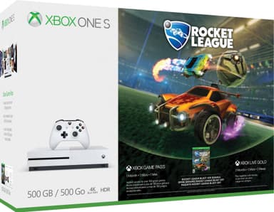 Xbox One S 500 GB og Rocket League-pakke (hvit)