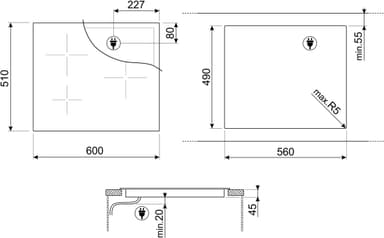 Smeg 60 cm induksjonstopp SI7633B