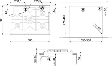 Smeg Colonial gasstopp SRV876POGH