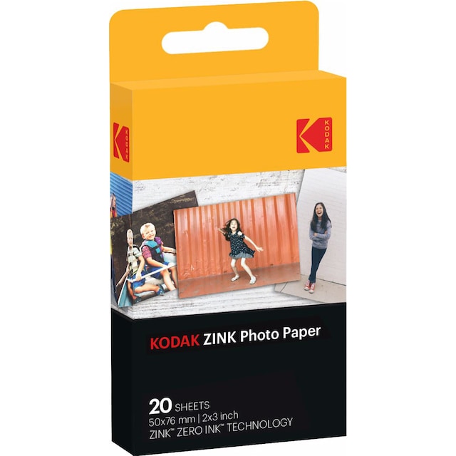 Kodak ZINK hurtigfremkallende fotopapir (20-pakning)