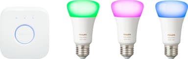 Philips Hue White and Colour Ambiance sett (3 pærer + Hue Lys opp hjemmet smartere med belysning fra Philips Hue Elkjøp
