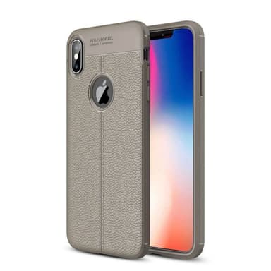 Lærmønstret silikondeksel Apple iPhone XS (5.8")  - Svart