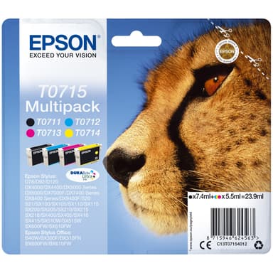 Epson blekkpatron T071 Cyan Magenta Gul Sort DuraBrite Ulta