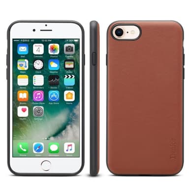 Denior ekte lærsdeksel Apple iPhone 7/8 (4.7")  - RØD