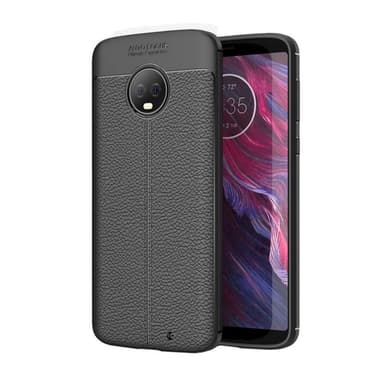Lærmønstret silikondeksel Motorola Moto G6 Plus (XT1926)  - Svart