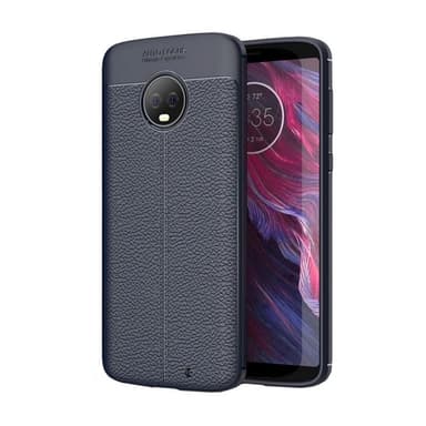 Lærmønstret silikondeksel Motorola Moto G6 Plus (XT1926)  - Svart