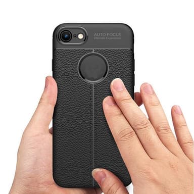 Lærmønstret silikondeksel Apple iPhone 7  - Svart