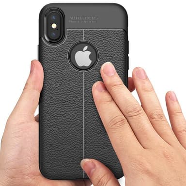 Lærmønstret silikondeksel Apple iPhone X / Xs  - RØD