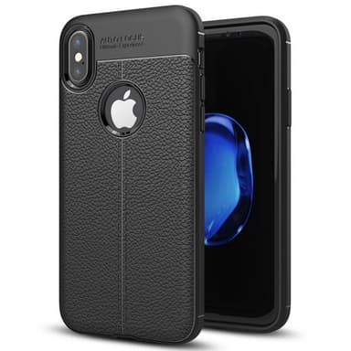 Lærmønstret silikondeksel Apple iPhone X / Xs  - RØD