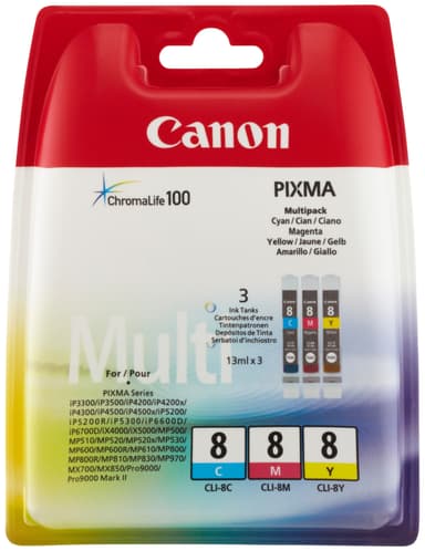 Canon blekkpatron CLI-8 Cyan Magenta Gul