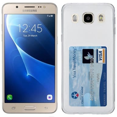 Silikondeksel med kort  Samsung Galaxy J7 2016 (SM-J710F)  - oransje