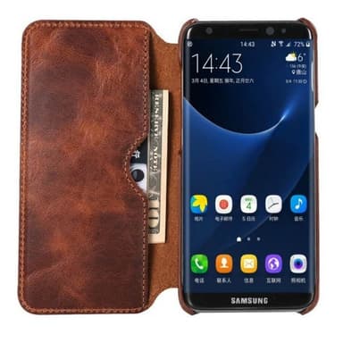 Lommebok slim ekte lær Samsung Galaxy S8 Plus (SM-G955F)  - burgunder