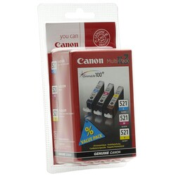 Canon blekkpatroner CLI-521VAL Cyan Magenta Gul