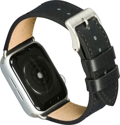 dbramante1928 Copenhagen Apple Watch 42-45 mm skinnreim (sort/sølv)