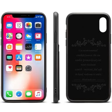 Denior lærdeksel med kort Apple iPhone XS Max (6.5")  - RØD