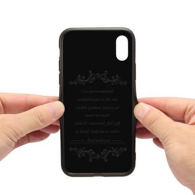 Denior lærdeksel med kort Apple iPhone XS Max (6.5")  - RØD