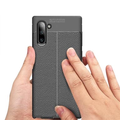 Lærmønstret silikondeksel Samsung Galaxy Note 10 (SM-N970F)  - Svart