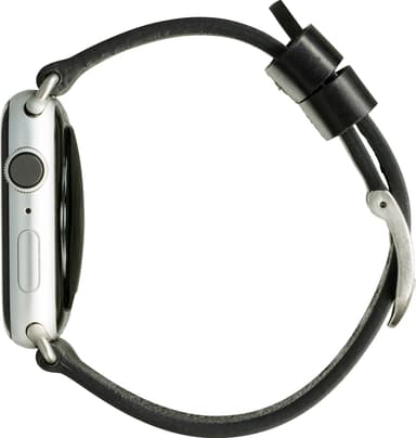 dbramante1928 Bornholm Apple Watch 42-45 mm skinnreim (sort/sølv)