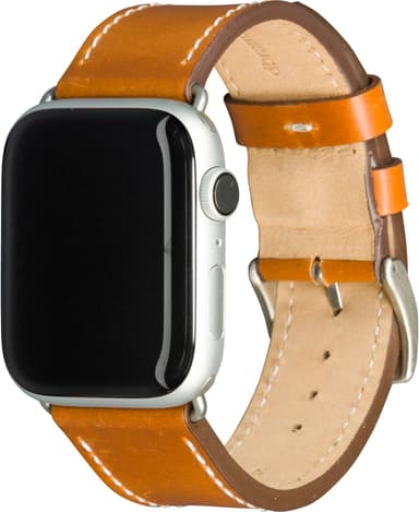 dbramante1928 Copenhagen Apple Watch 42-45 mm skinnreim (brun/sølv)