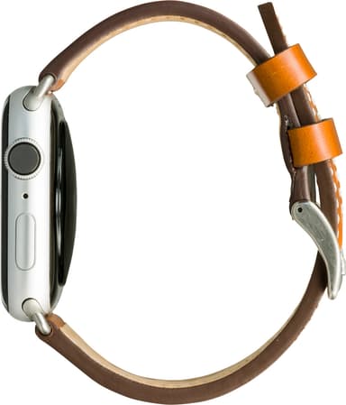 dbramante1928 Copenhagen Apple Watch 42-45 mm skinnreim (brun/sølv)