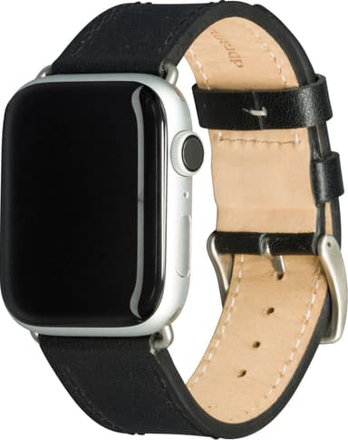 dbramante1928 Copenhagen Apple Watch 42-45 mm skinnreim (sort/sølv)