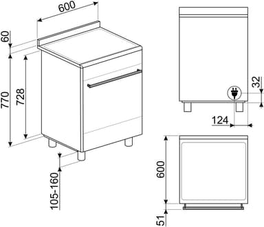 Smeg Classic 60 cm induksjonskomfyr SSK60IMB8 (hvi