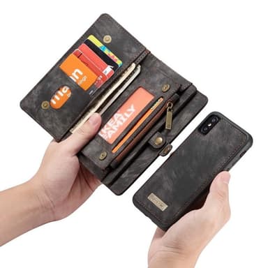 Multi lommebok 11-kort Apple iPhone XS Max (6.5")  - Sort / grå