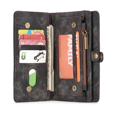 Multi lommebok 11-kort Apple iPhone XS Max (6.5")  - Sort / grå