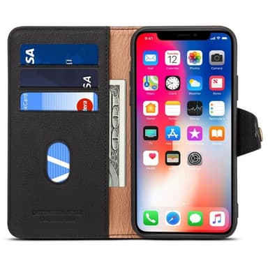 Denior lommebok lær 3-kort Apple iPhone XS Max (6.5")  - brun